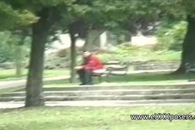 Hot British Lady In A Skirt Flashes At The Park