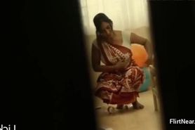 Aunty In A Satin Blouse - Hot Indian Naukrani