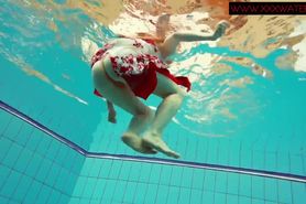 Hairy ginger Polish teen underwater Marketa