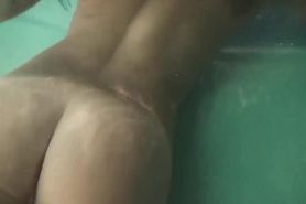 Sexy underwater masturbation with orgasms