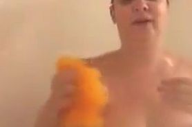 Big breasts in shower
