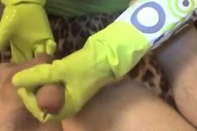 Green Gloves Hand Job
