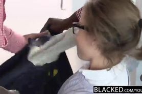 BLACKED Teen Threesome with Two Monster Dicks