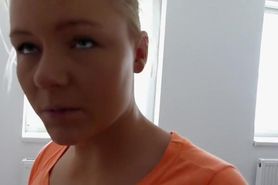 Blonde slut fucked and creampied