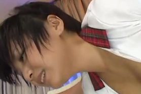 Asian school girl sucking and fucking the dudes