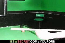 His Girlfriend Leaves And He Fucks Bbw On The Pool Table