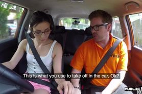 Cardriving nerdy eurobabe blows after doggystyle sex