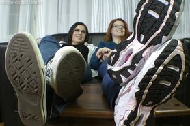 Bossy Women Remove shoes and socks
