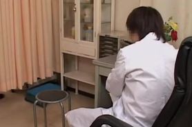 Japanese slut gets her wet bun examined at the gyno clinic