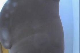 Chubby big boobs mature spied in beach cabin