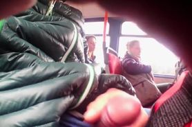 Dude Wanking Cock In A Public Bus And Girl Watches Him