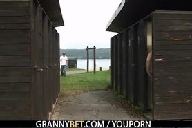 Granny gets nailed in the changing room