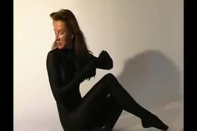 Anastasia in black spandex (clip)