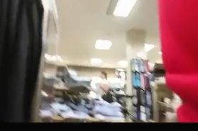 Flashing dick in clothes store