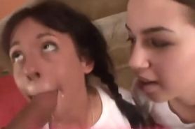 Aerielle and Courtney sucking dick!