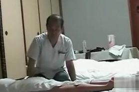 My naked wife gets massage from an Asian man