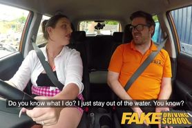 Fake Driving School Busty curvy learners horny blowjob and fucks to orgasm
