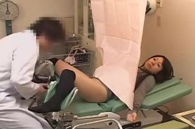 Japanese cutie got her slit examed by a pervy gynecologist
