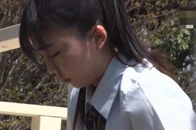 Japanese girl fucked rough outdoors