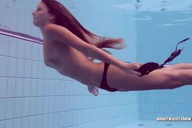 Very hairy girl Lucy Gurchenko swimming nude