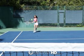 HD FantasyHD - Little Dillion Harper gets fucked on the tennis court