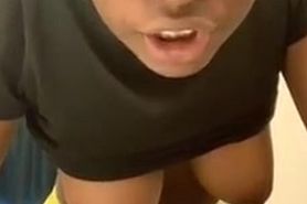 sexy black slim thing with perfect boobs on periscope