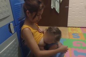 Slim Body Young Filipina Mom With Nice Big Boobs Breastfeeding Her Baby