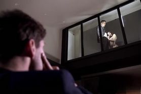Voyeur, he watches his wife and lover