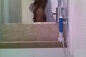 Indian chick spied in bathroom washing