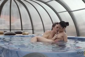 OLD4K. Older lover invites gentle girl to his house with jacuzzi
