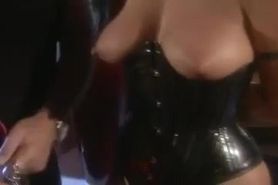 sex in tight pvc corset