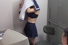 Japanese whore got nailed by a pervy chief of security