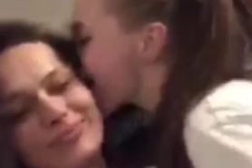 Russian lesbian friends kiss on Periscope
