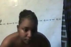Big boobs ebony chick out of shower