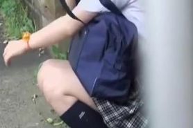 Asian schoolgirl got boob sharked in front of her house
