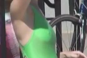 Rough Nipples Seen Through Girls Swimsuit On Candid Video 03H