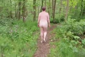 Sexy Matures Naked Slut Walk Through the Woods