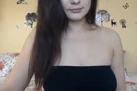 sexy brunette with amazing boobs on cam