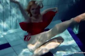Russian teenie Lucie goes underwater swimming