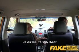 Fake Driving School Blonde sister Loves A real Backseat hard fuck cum on face