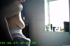 Girlfriend Bathroom Shower Spy - 2 Angles Hidden Cam