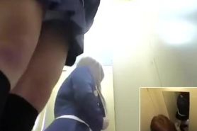 Asian schoolgirl flashed her panty up skirt in dressing room
