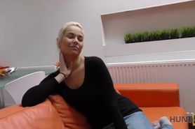 HUNT4K. Shaved vagina of cute blonde should be banged very rough