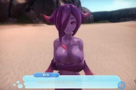 Monster Girl Island [Monthly Hentai game] Ep.14 hornet monster girl trapped by a lesbian purple slime girl