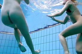 Andrea and Monica but also Janka get horny in the pool