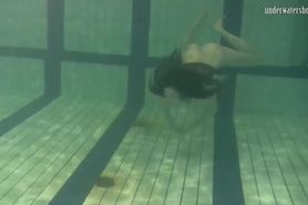 Swimming nude in swimming pool lonely girl Irina