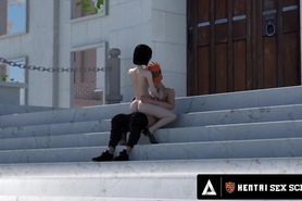 HENTAI SEX UNIVERSITY - Hentai Students Fuck In Public and Lesbian Scissor In Private Locker Room&excl;