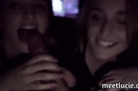 getting blowjob in public movie from two girls