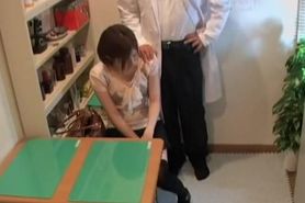 Fit Jap girl gets a big creampie during medical examination