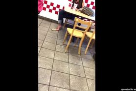 Candid Flip Flop Danglin So Good at Five Guys(She knew)